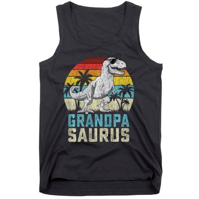 Grandpasaurus T Rex Dinosaur Grandpa Saurus FatherS Family Sweat Tank Top