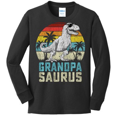 Grandpasaurus T Rex Dinosaur Grandpa Saurus FatherS Family Sweat Kids Long Sleeve Shirt