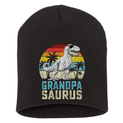 Grandpasaurus T Rex Dinosaur Grandpa Saurus FatherS Family Sweat Short Acrylic Beanie