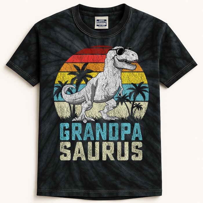 Grandpasaurus T Rex Dinosaur Grandpa Saurus FatherS Family Sweat Kids Tie-Dye T-Shirt