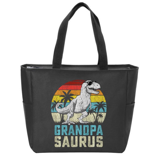 Grandpasaurus T Rex Dinosaur Grandpa Saurus FatherS Family Sweat Zip Tote Bag