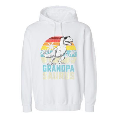 Grandpasaurus T Rex Dinosaur Grandpa Saurus FatherS Family Sweat Garment-Dyed Fleece Hoodie