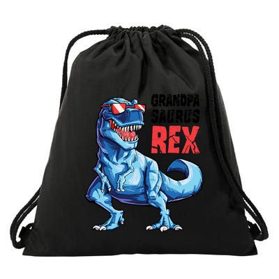 Grandpasaurus T Rex Dinosaur Grandpa Saurus FatherS Family Drawstring Bag