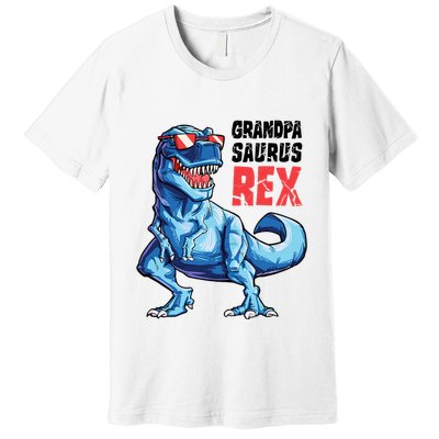 Grandpasaurus T Rex Dinosaur Grandpa Saurus FatherS Family Premium T-Shirt