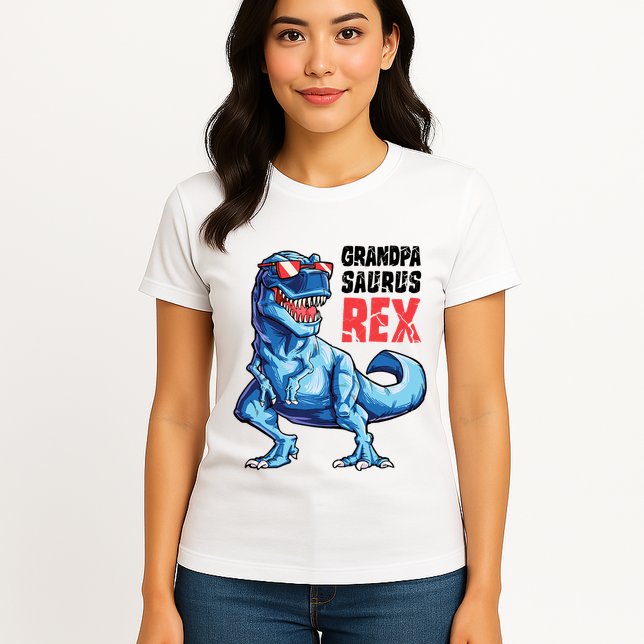 Grandpasaurus T Rex Dinosaur Grandpa Saurus FatherS Family Womens T-Shirt