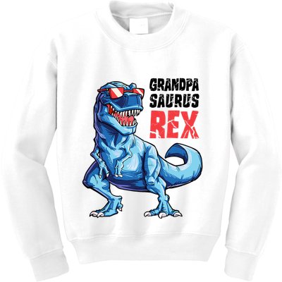 Grandpasaurus T Rex Dinosaur Grandpa Saurus FatherS Family Kids Sweatshirt