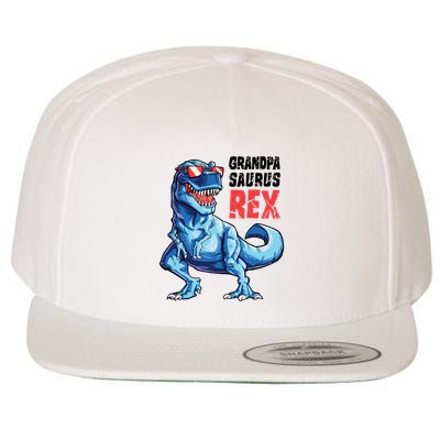 Grandpasaurus T Rex Dinosaur Grandpa Saurus FatherS Family Wool Snapback Cap