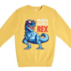 Grandpasaurus T Rex Dinosaur Grandpa Saurus FatherS Family Premium Crewneck Sweatshirt