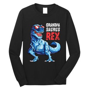 Grandpasaurus T Rex Dinosaur Grandpa Saurus FatherS Family Long Sleeve Shirt