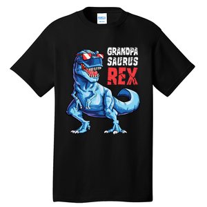 Grandpasaurus T Rex Dinosaur Grandpa Saurus FatherS Family Tall T-Shirt