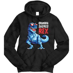 Grandpasaurus T Rex Dinosaur Grandpa Saurus FatherS Family Tie Dye Hoodie