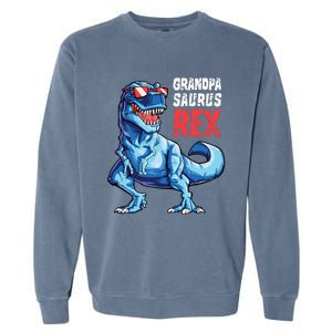 Grandpasaurus T Rex Dinosaur Grandpa Saurus FatherS Family Garment-Dyed Sweatshirt