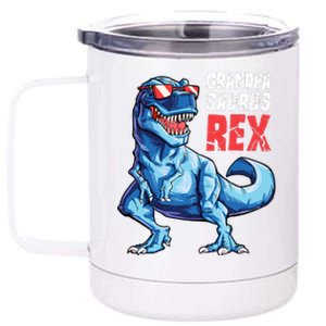 Grandpasaurus T Rex Dinosaur Grandpa Saurus FatherS Family 12 oz Stainless Steel Tumbler Cup