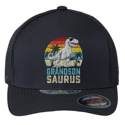 Grandsonsaurus T Rex Dinosaur Grandson Saurus Family Flexfit Unipanel Trucker Cap