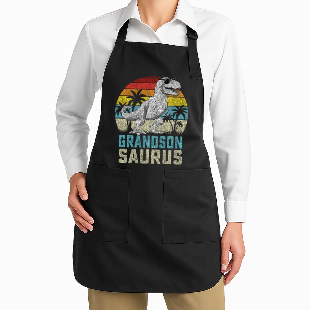 Grandsonsaurus T Rex Dinosaur Grandson Saurus Family Apron