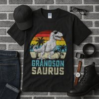 Grandsonsaurus T Rex Dinosaur Grandson Saurus Family Tall T-Shirt