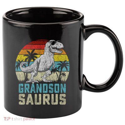 Grandsonsaurus T Rex Dinosaur Grandson Saurus Family 11oz C Handle Ceramic Mug