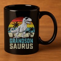 Grandsonsaurus T Rex Dinosaur Grandson Saurus Family 11oz C Handle Ceramic Mug