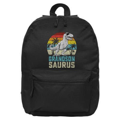 Grandsonsaurus T Rex Dinosaur Grandson Saurus Family 16 in Basic Backpack