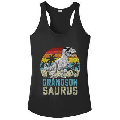 Grandsonsaurus T Rex Dinosaur Grandson Saurus Family Ladies PosiCharge Competitor Racerback Tank
