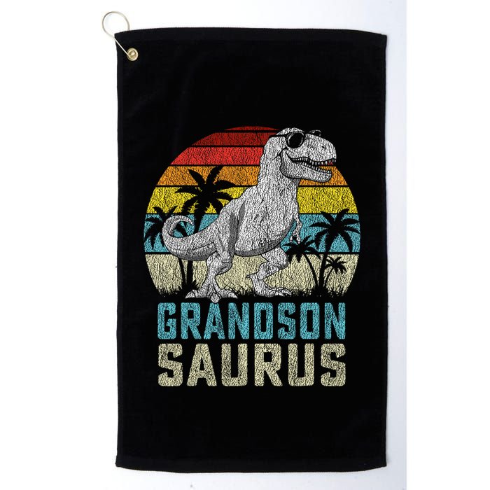 Grandsonsaurus T Rex Dinosaur Grandson Saurus Family Golf Towel
