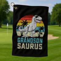 Grandsonsaurus T Rex Dinosaur Grandson Saurus Family Golf Towel
