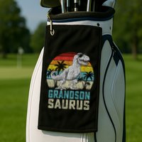Grandsonsaurus T Rex Dinosaur Grandson Saurus Family Golf Towel