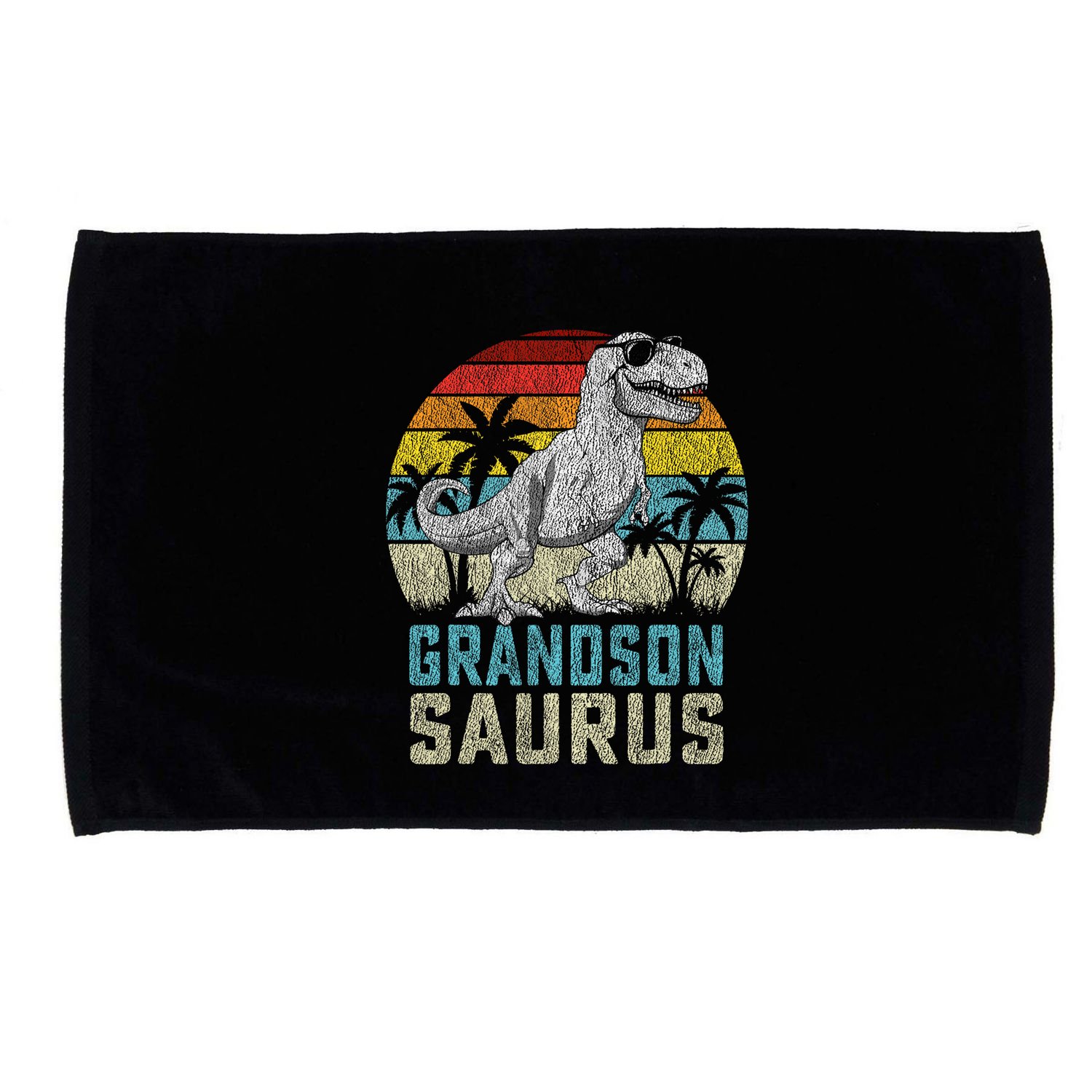 Grandsonsaurus T Rex Dinosaur Grandson Saurus Family Microfiber Hand Towel
