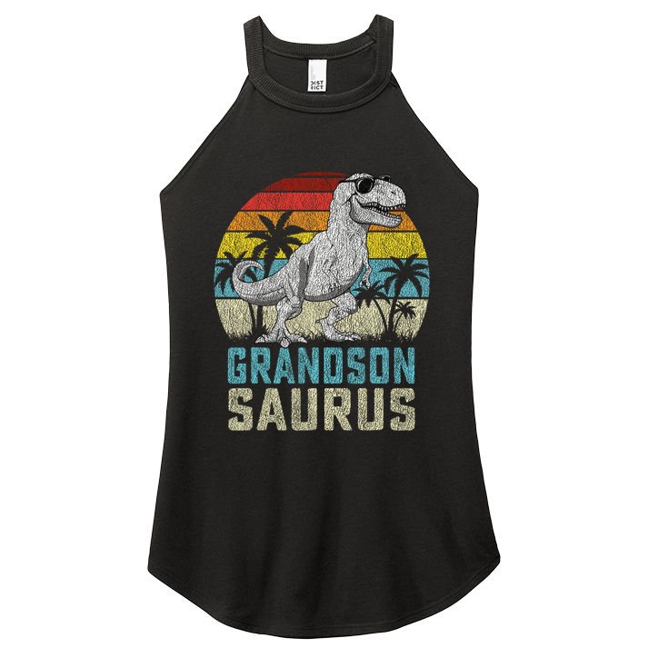 Grandsonsaurus T Rex Dinosaur Grandson Saurus Family Women's Perfect Tri Rocker Tank