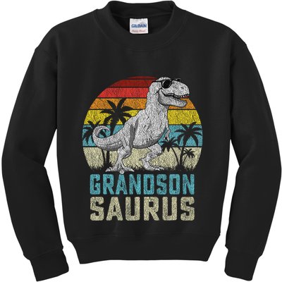 Grandsonsaurus T Rex Dinosaur Grandson Saurus Family Kids Sweatshirt