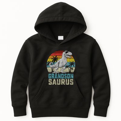 Grandsonsaurus T Rex Dinosaur Grandson Saurus Family Kids Hoodie