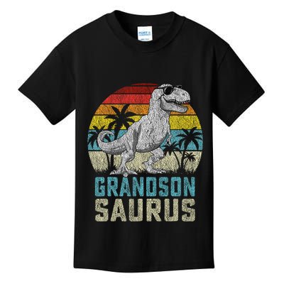 Grandsonsaurus T Rex Dinosaur Grandson Saurus Family Kids T-Shirt