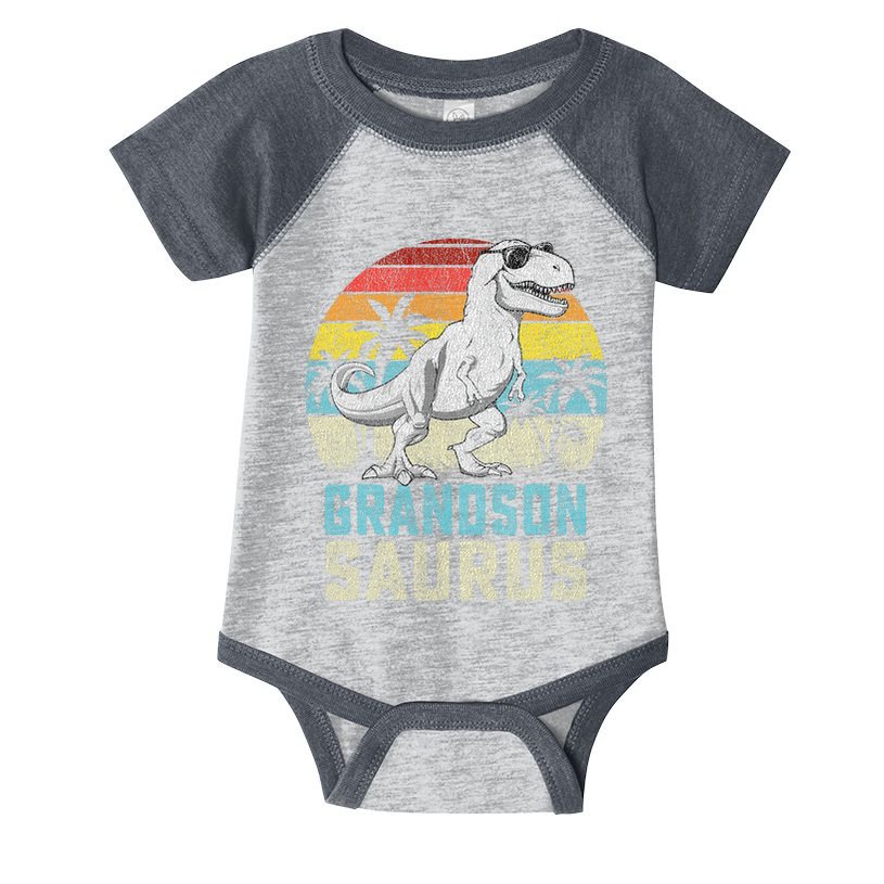 Grandsonsaurus T Rex Dinosaur Grandson Saurus Family Infant Baby Jersey Bodysuit