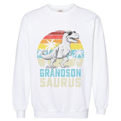Grandsonsaurus T Rex Dinosaur Grandson Saurus Family Garment-Dyed Sweatshirt