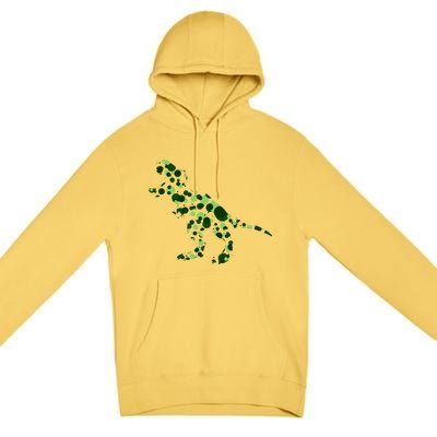 Green T Rex Polka Dot Dinosaur International Dot Day Premium Pullover Hoodie