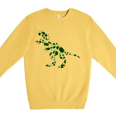 Green T Rex Polka Dot Dinosaur International Dot Day Premium Crewneck Sweatshirt