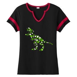 Green T Rex Polka Dot Dinosaur International Dot Day Ladies Halftime Notch Neck Tee