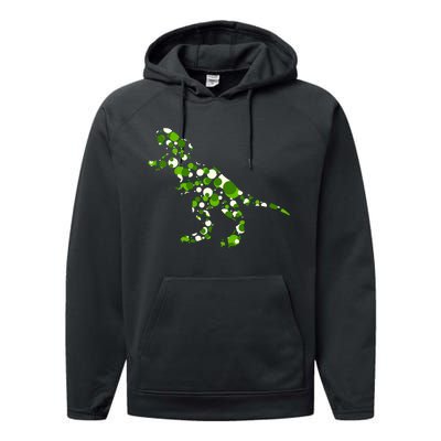 Green T Rex Polka Dot Dinosaur International Dot Day Performance Fleece Hoodie