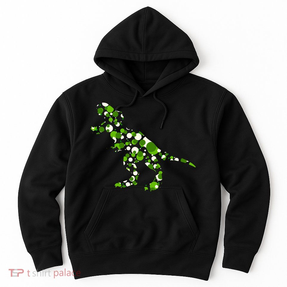 Green T Rex Polka Dot Dinosaur International Dot Day Hoodie
