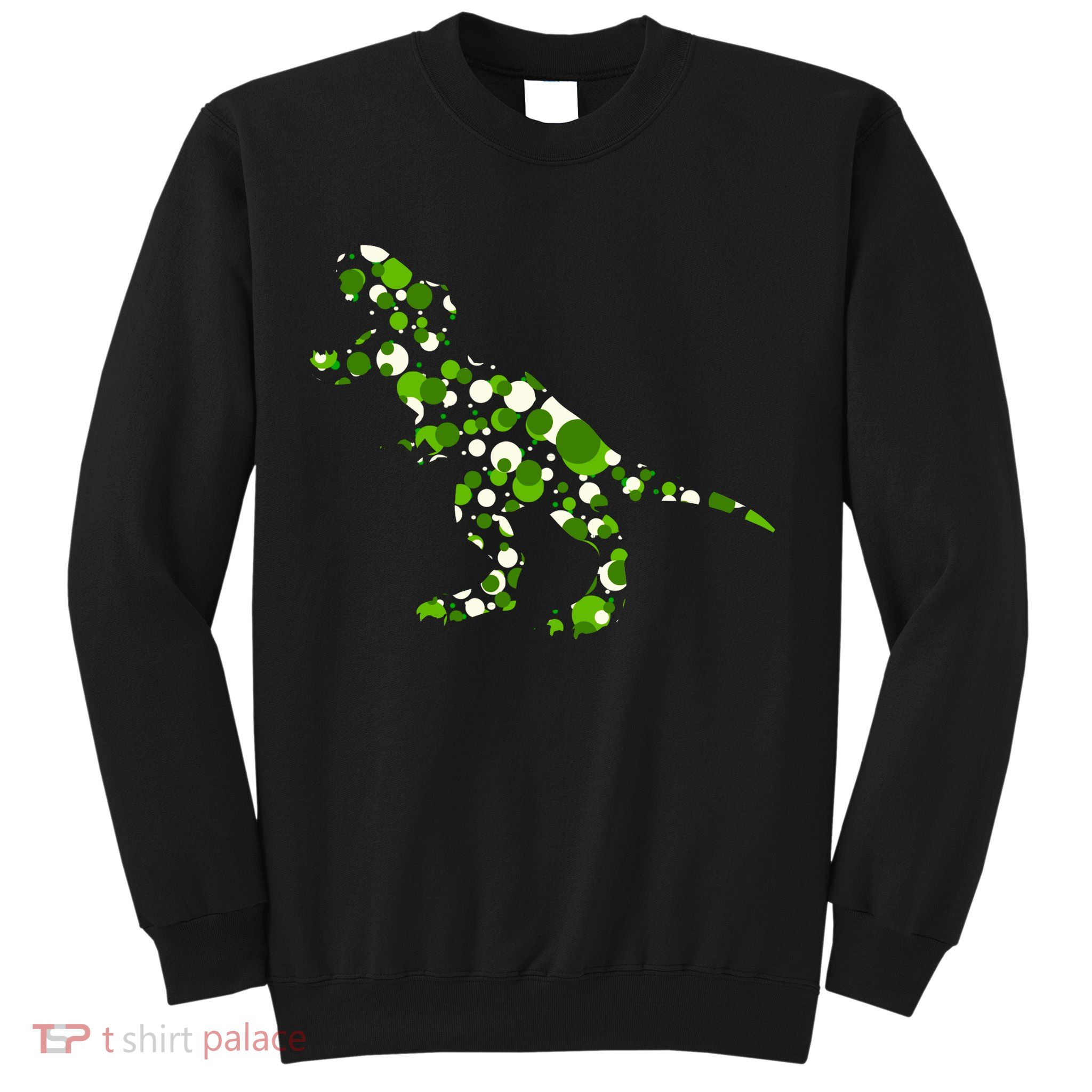 Green T Rex Polka Dot Dinosaur International Dot Day Sweatshirt