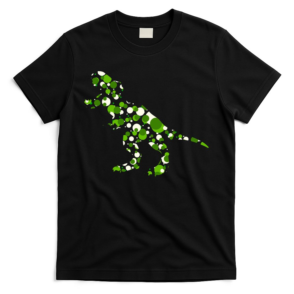 Green T Rex Polka Dot Dinosaur International Dot Day T-Shirt