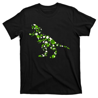 Green T Rex Polka Dot Dinosaur International Dot Day T-Shirt