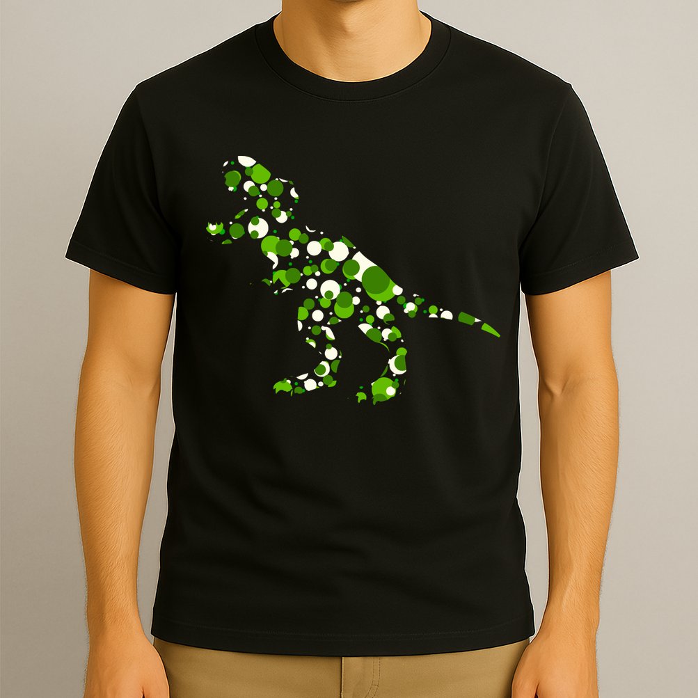 Green T Rex Polka Dot Dinosaur International Dot Day T-Shirt