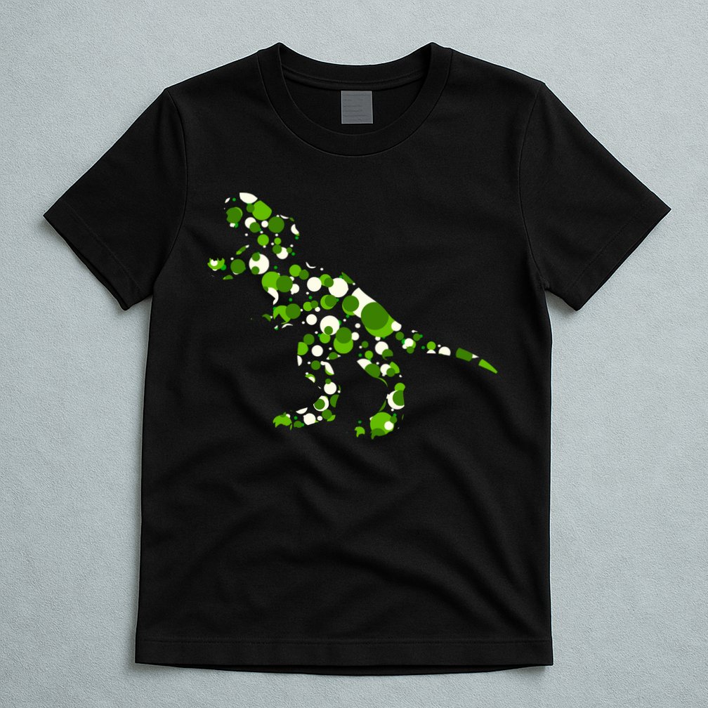 Green T Rex Polka Dot Dinosaur International Dot Day T-Shirt