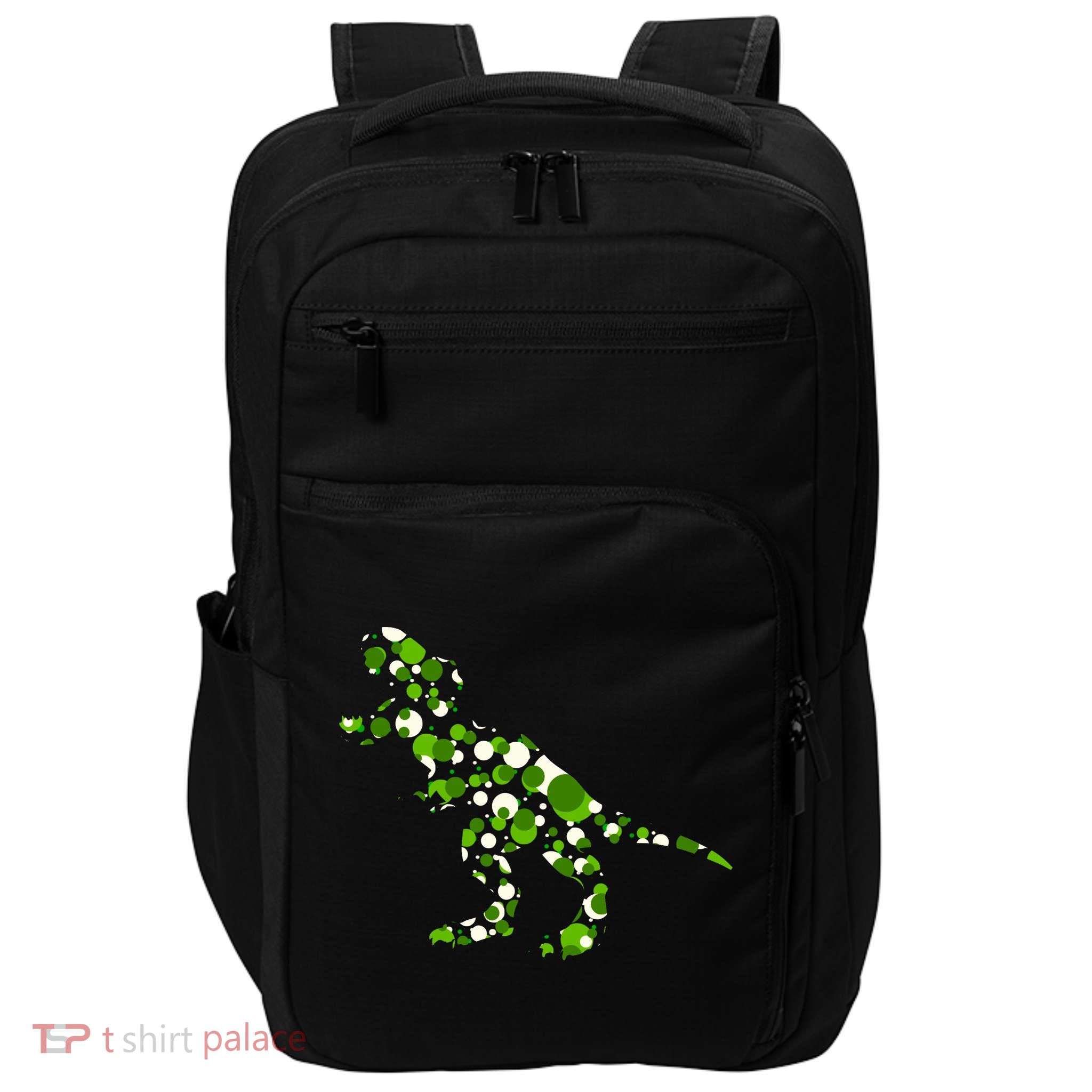 Green T Rex Polka Dot Dinosaur International Dot Day Impact Tech Backpack