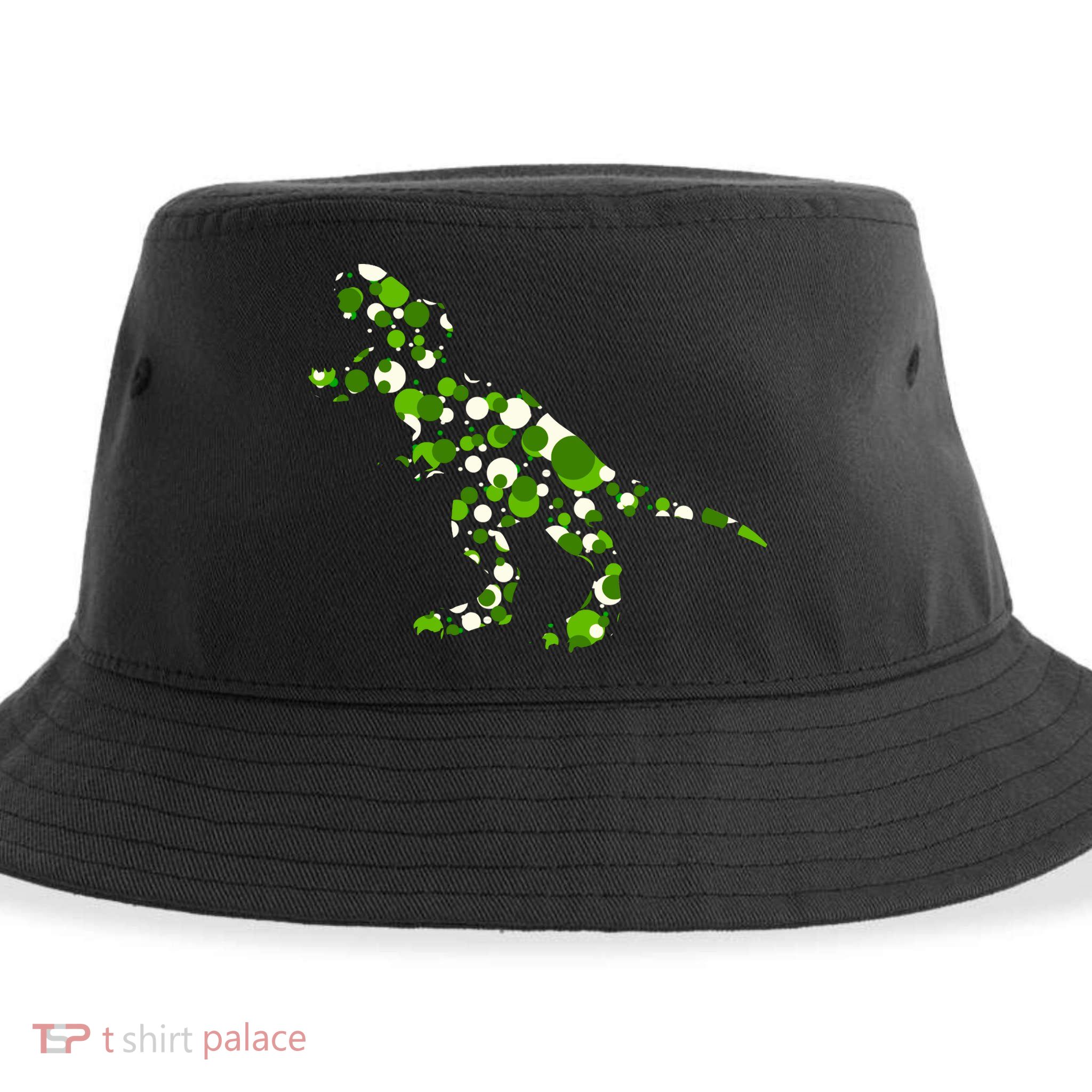 Green T Rex Polka Dot Dinosaur International Dot Day Sustainable Bucket Hat