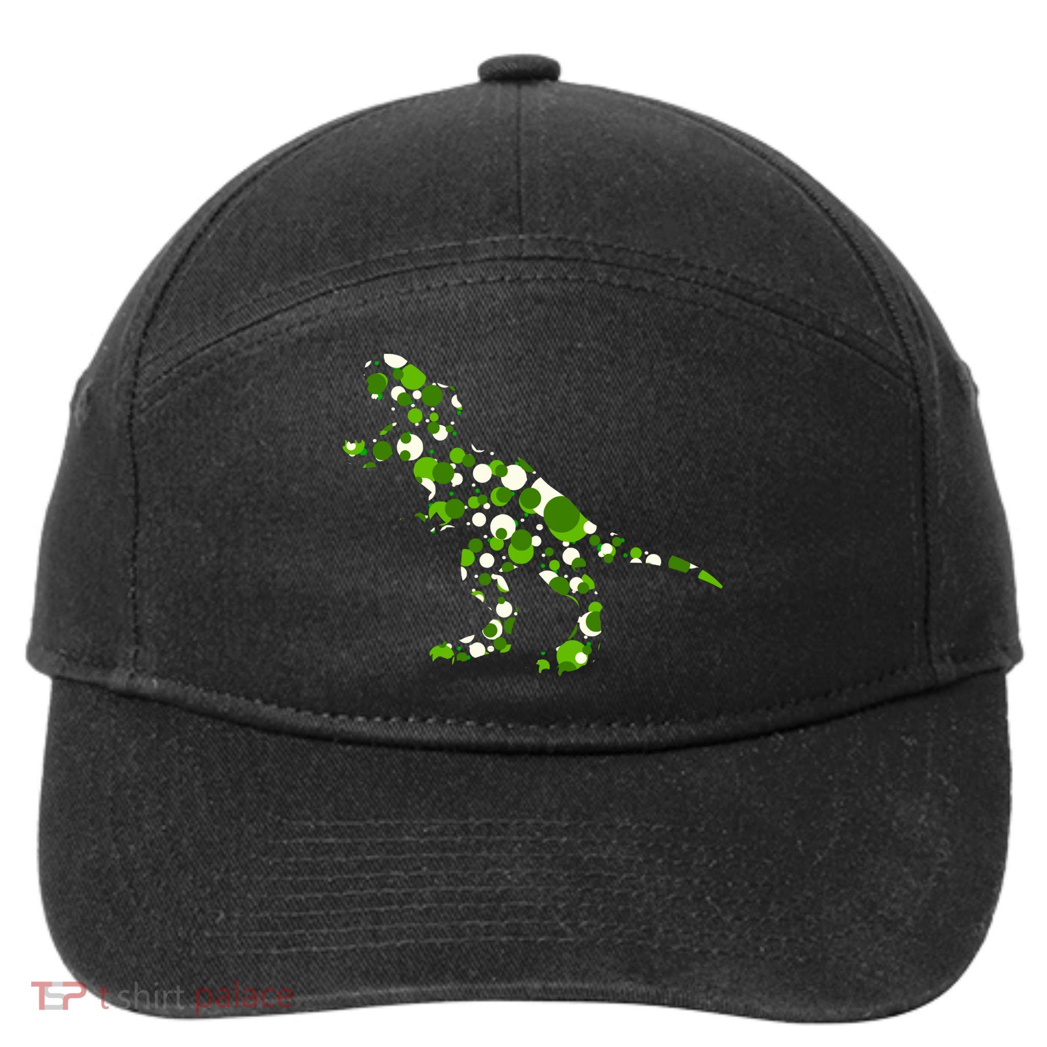 Green T Rex Polka Dot Dinosaur International Dot Day 7-Panel Snapback Hat