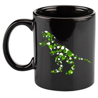 Green T Rex Polka Dot Dinosaur International Dot Day 11oz C Handle Ceramic Mug