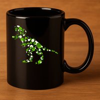 Green T Rex Polka Dot Dinosaur International Dot Day 11oz C Handle Ceramic Mug