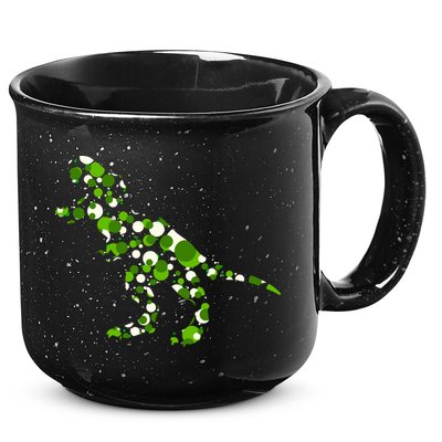 Green T Rex Polka Dot Dinosaur International Dot Day 15oz Campfire Ceramic Mug